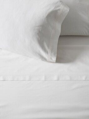 West Elm Organic White Percale Cotton King Sheet Set - New!